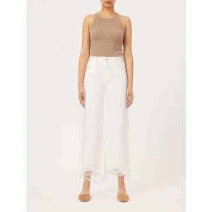 NEW DL1961 - WOMEN'S hepburn wide leg high rise vintage ankle jeans in white dis